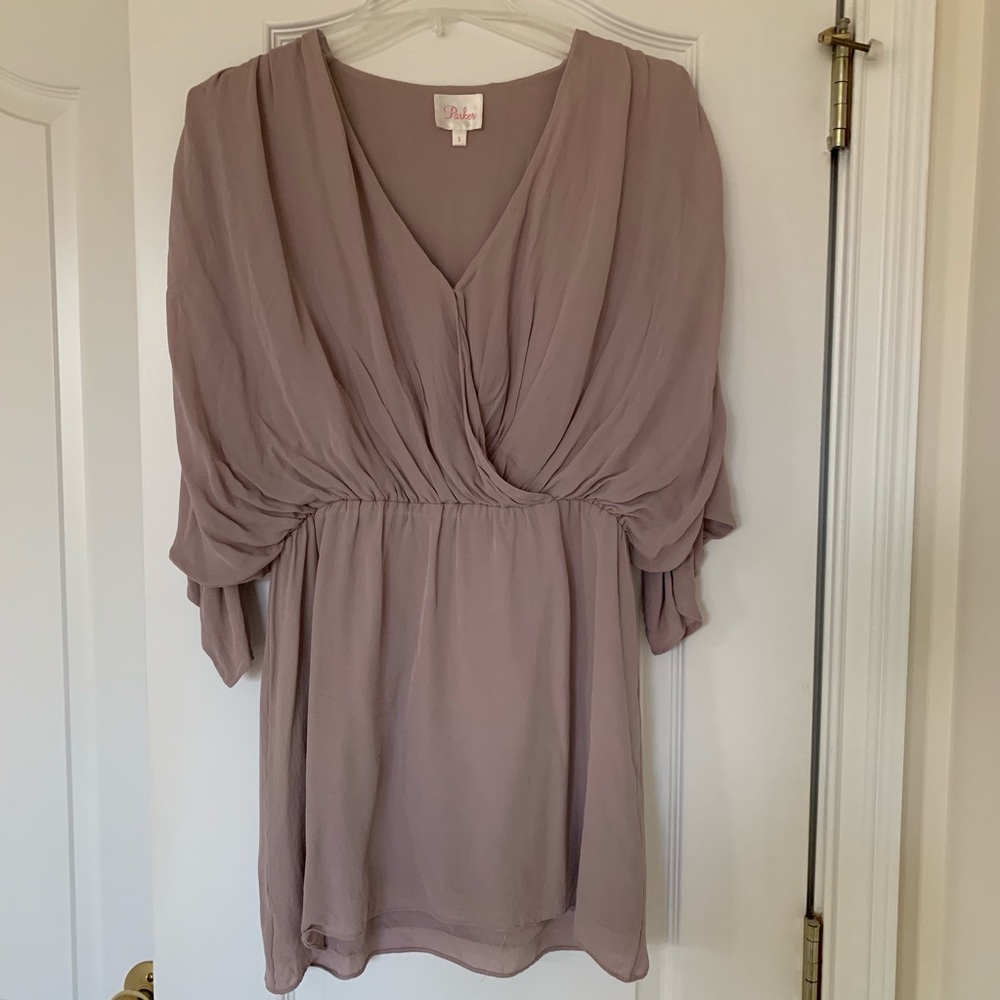 Parker Lavender Silk Dolman Sleeve Dress SZ S